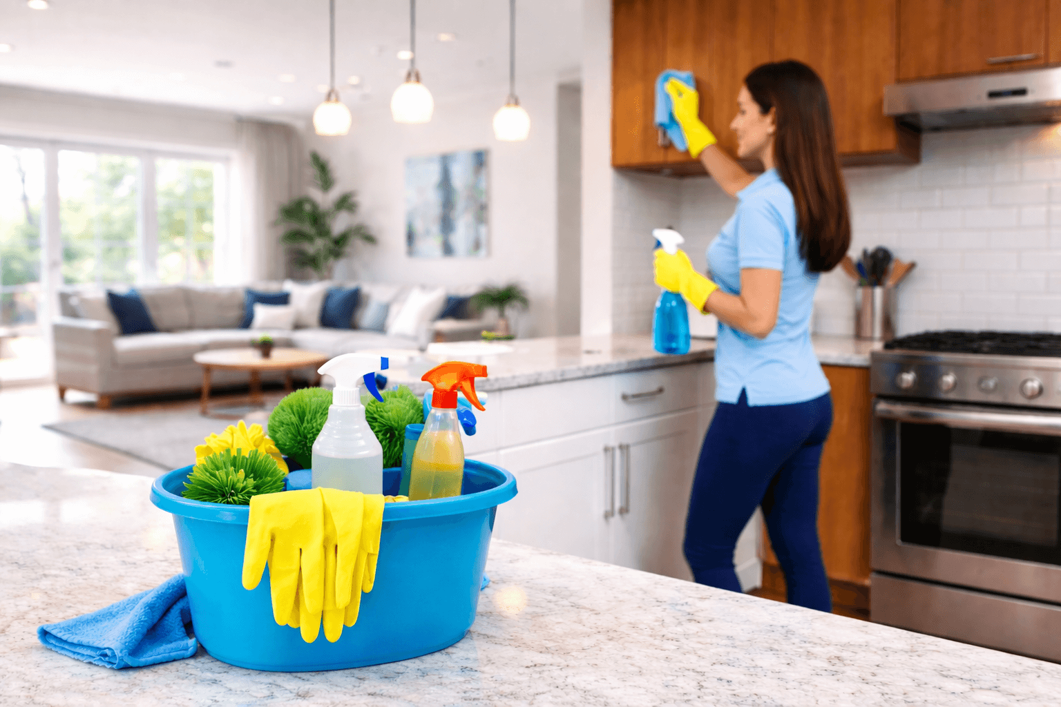 Kitchen grease buildup on cabinets near stove